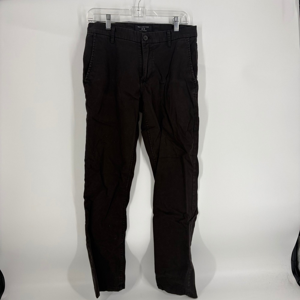 MATCHSTICK Dark Brown Cotton Spandex Chinos Pants Women M 30 - Picture 9 of 11